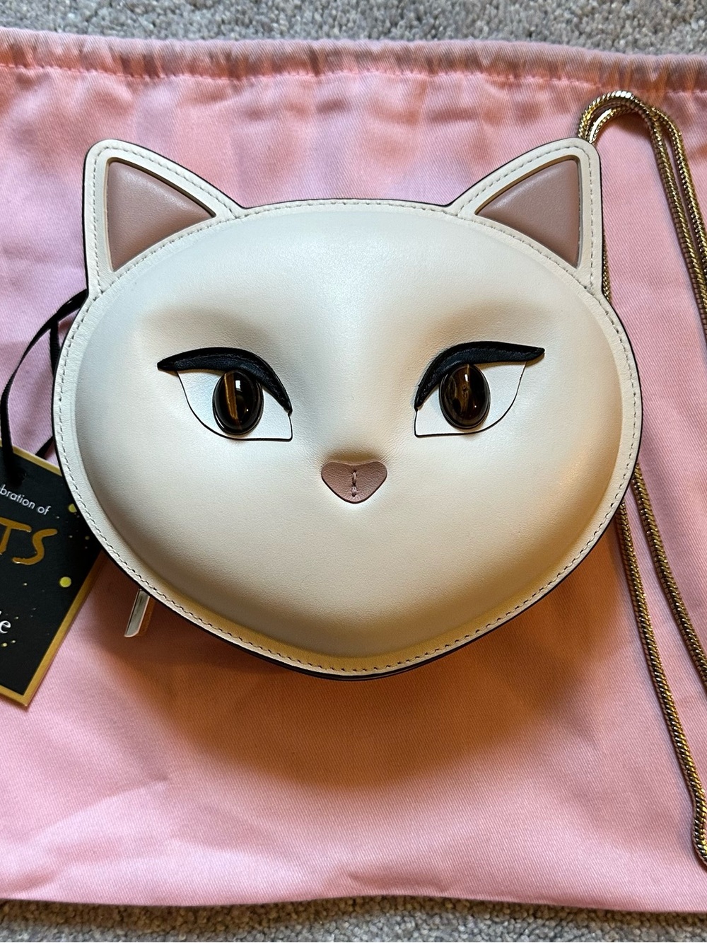 kate spade New York special edition Cats Crossbody with Gold Chain strap